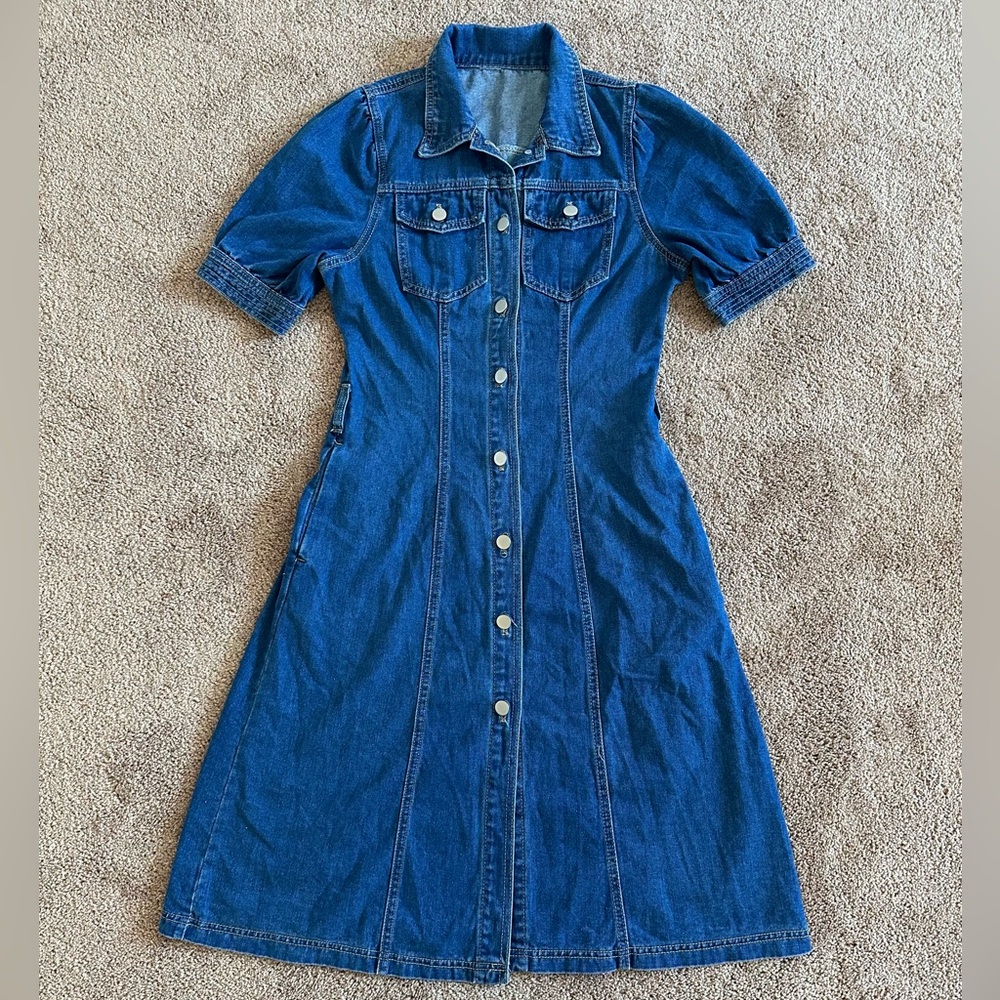 Dazy Denim Button-Up Front Dress - Size Medium - image 1
